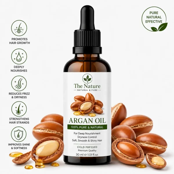 Pure Argan Oil for Hair — Frizz Control, Deep Repair & Brilliant Shine | 100% Organic & Natural