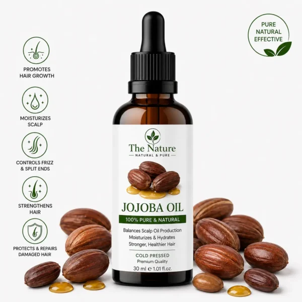 Pure Jojoba Oil for Hair — Scalp Balance, Deep Moisture & Healthy Growth | 100% Natural & Organic