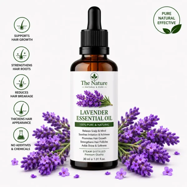 Pure Lavender Essential Oil for Hair — Hair Growth, Scalp Calming & Deep Nourishment | 100% Natural & Organic