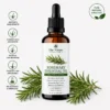 A 30 ml amber glass bottle of rosemary essential oil