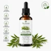 A 30 ml amber glass bottle of tea tree essential oil