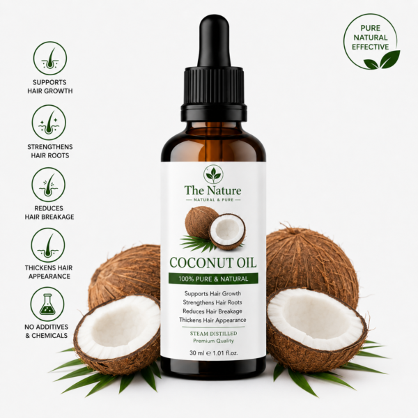 Pure Coconut Oil for Hair — Deep Nourishment, Hair Growth, Frizz Control & Damage Repair