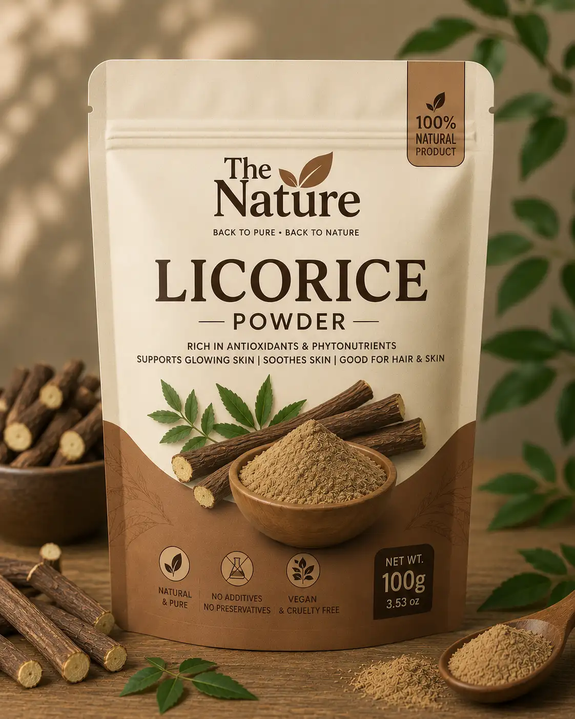 Licorice (Mulethi) Powder for Skin Brightening and Dark Spots