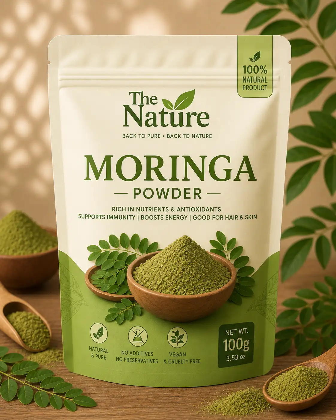 Moringa Powder Superfood for Health, Skin and Hair